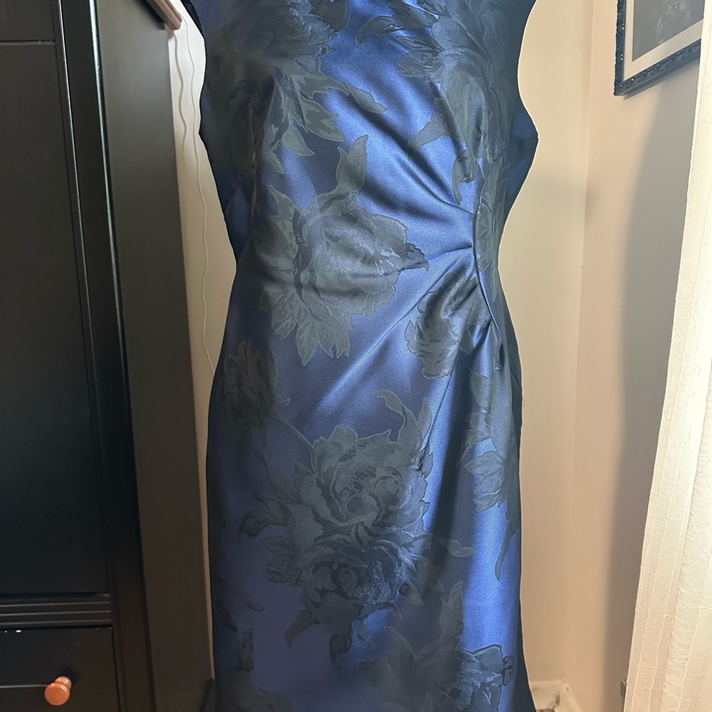 Sophisticated Navy Floral Midi Dress